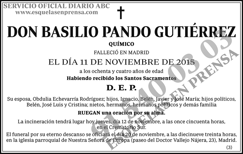 Basilio Pando Gutiérrez